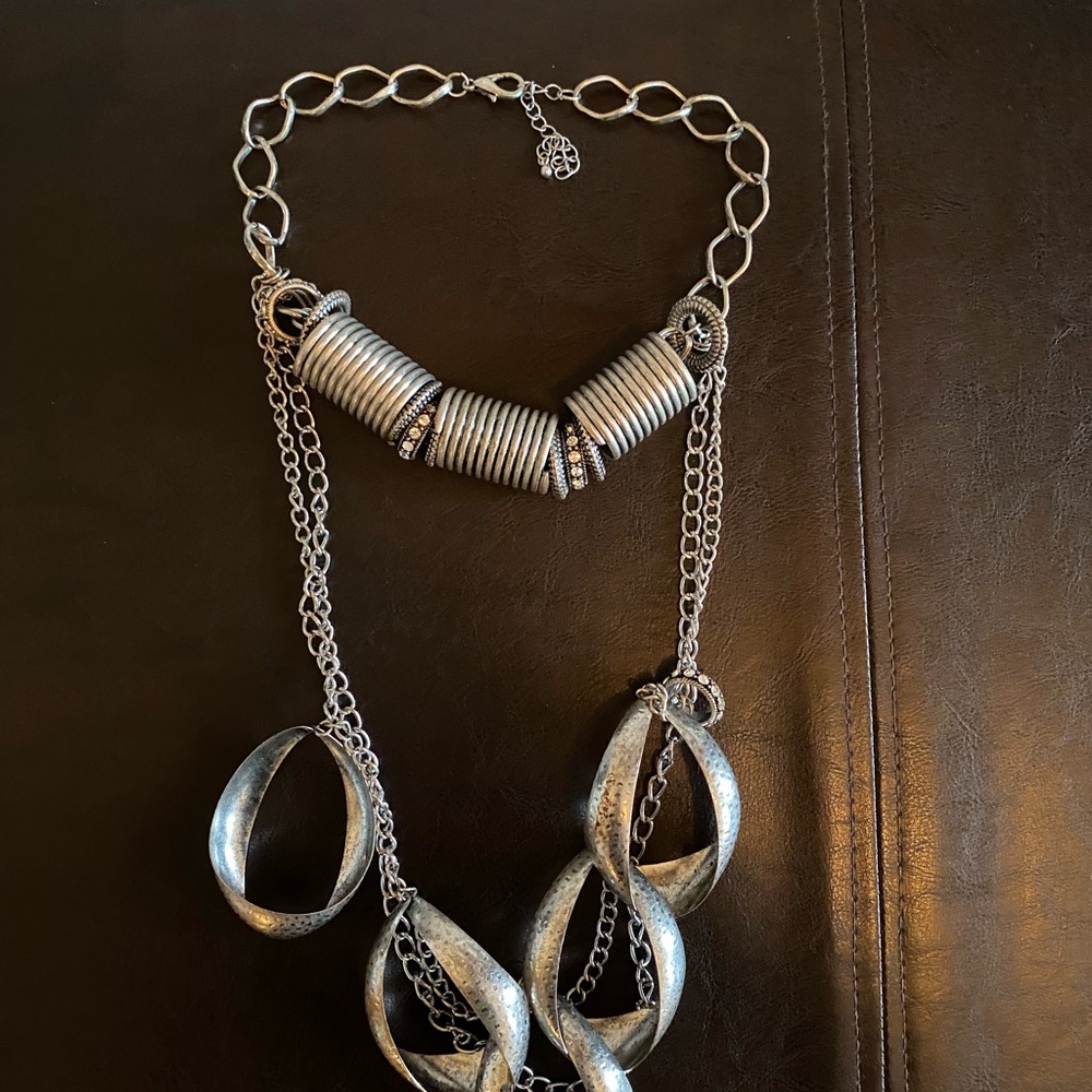 Silver Statement Necklace - image 2